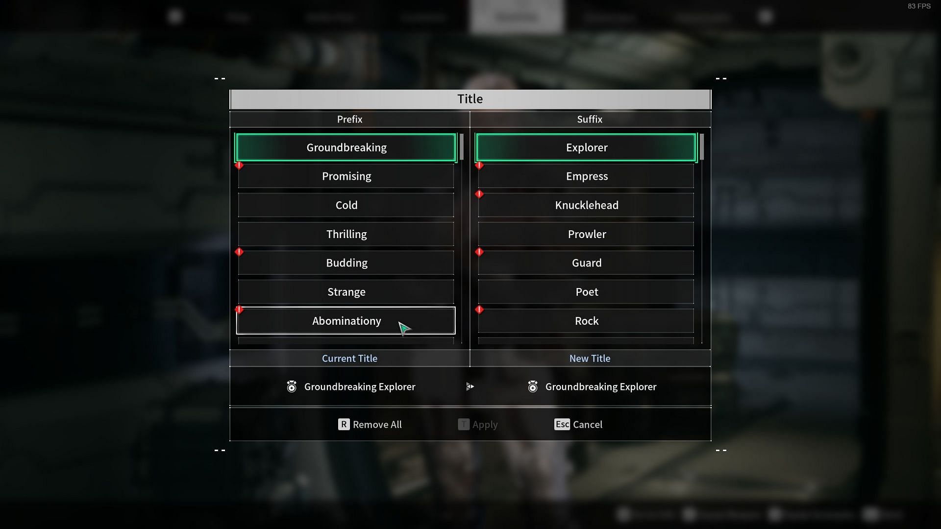 The Titles menu (Image via Nexon)