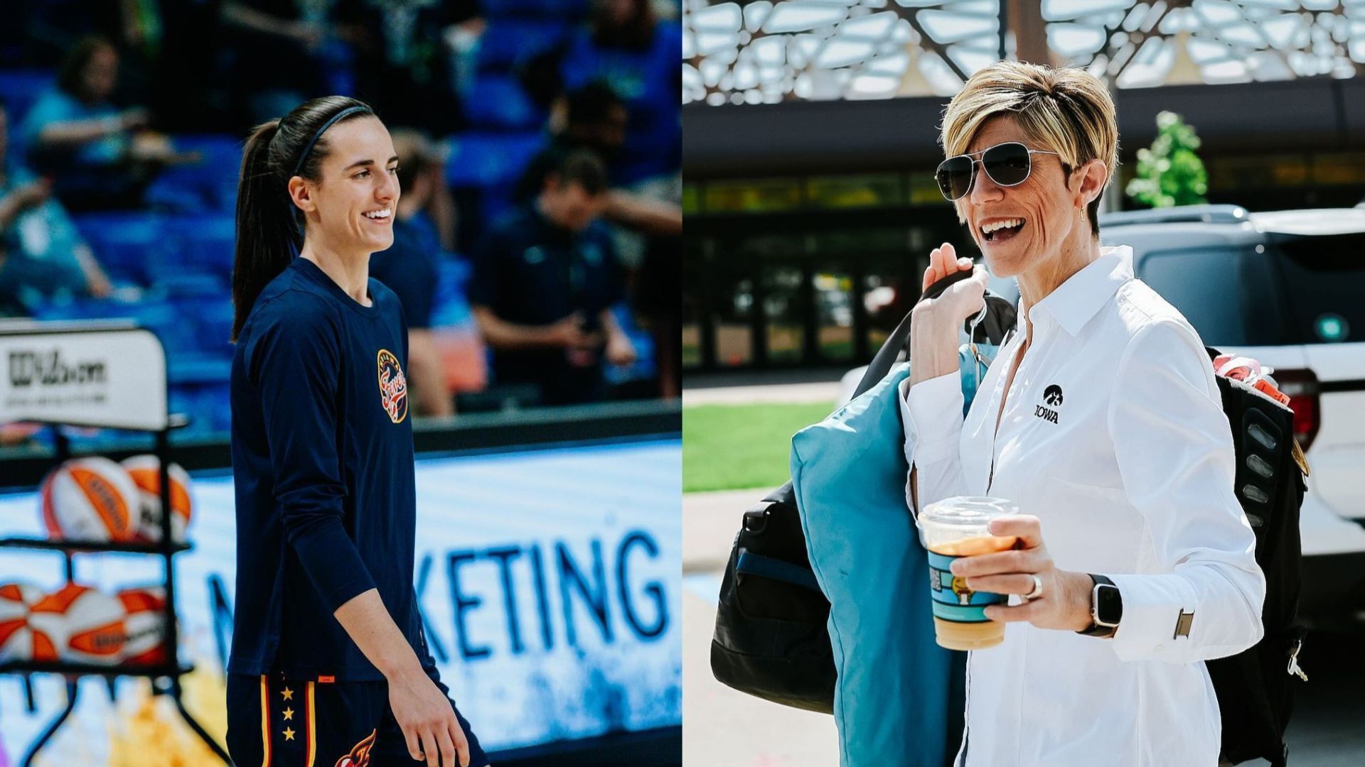 WNBA rookie Caitlin Clark and Iowa coach Jan Jensen 