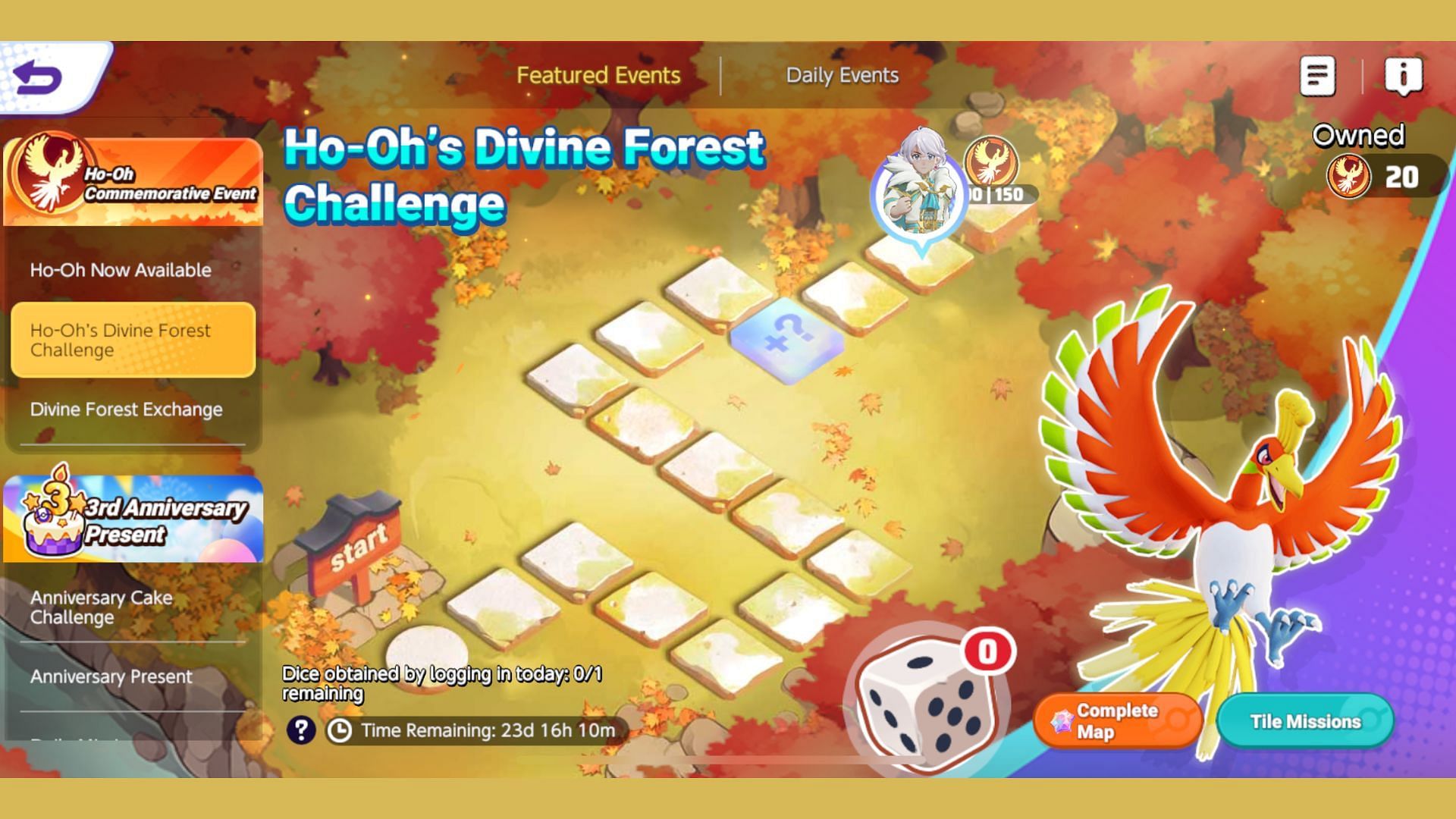 The Divine Forest Challenge screen as seen in the game (Image via The Pokemon Company)