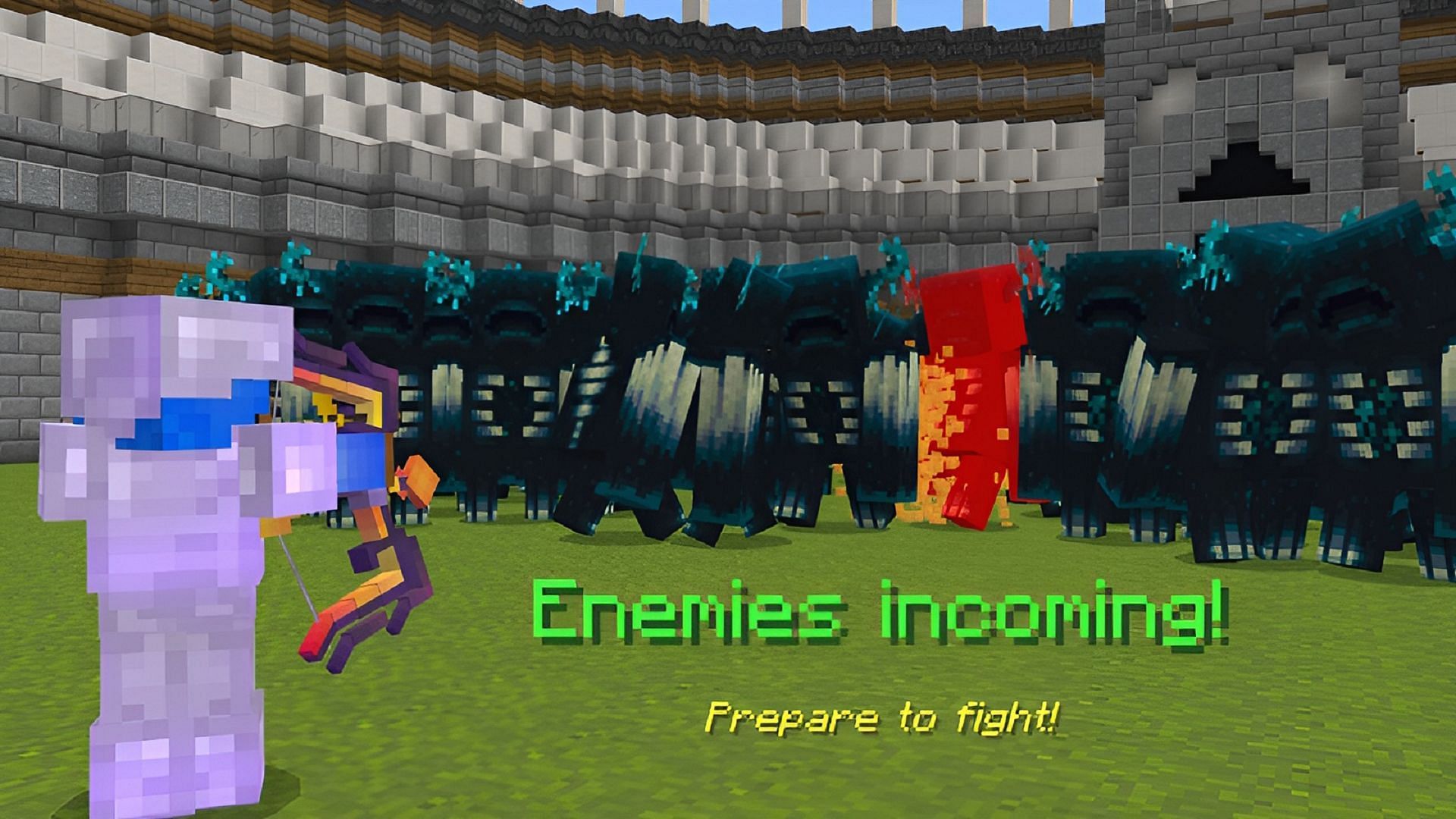 You vs 100! tests Minecraft players with an intense combat challenge (Image via GoE-Craft/Mojang)