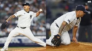 PHOTO: Nestor Cortes Jr. finds comfort in wife Alondra's embrace amid Yankees star's pitching woes against Rays