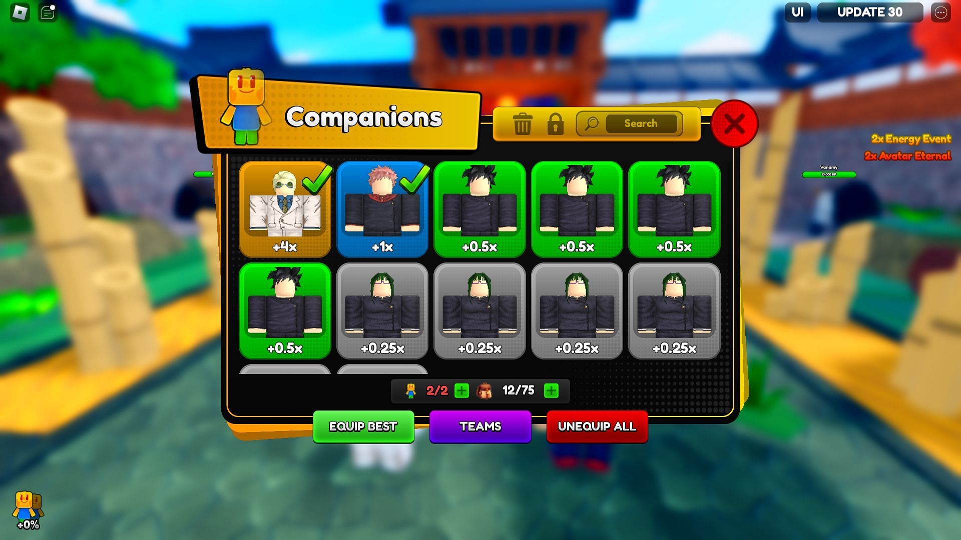 Companion selection (Image via Roblox)