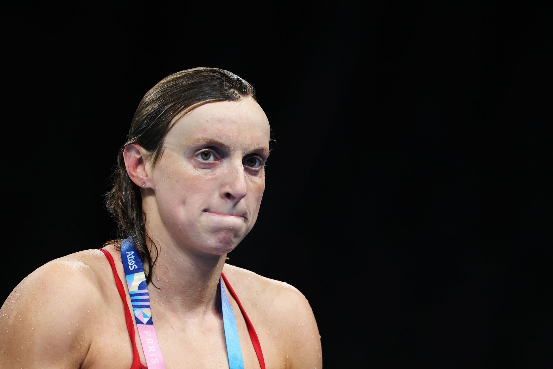 Katie Ledecky looks on during a training session ahead of the 2024 Paris Olympics in France. (Photo by Getty Images)