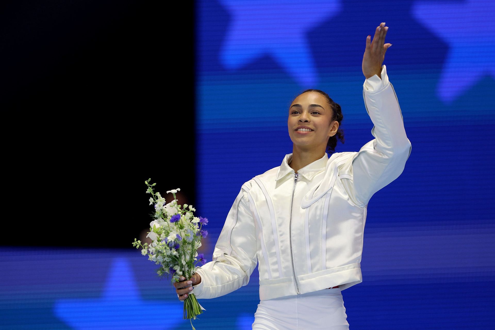 Hezly Rivera at the 2024 U.S. Olympic Women&#039;s Gymnastics Team. (Photo by Elsa/Getty Images)