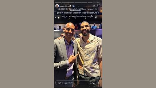 Reggie Miller alongside Jayson Tatum (Credit: Instagram/@reggiemillertnt )