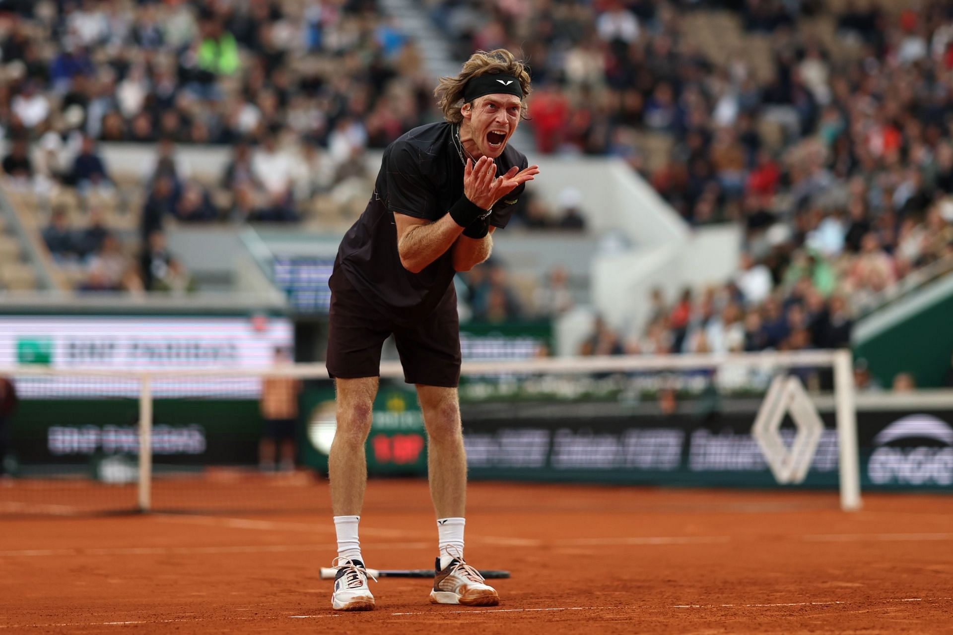 Andrey Rublev pictured at Roland Garros 2024 (Source: Getty)