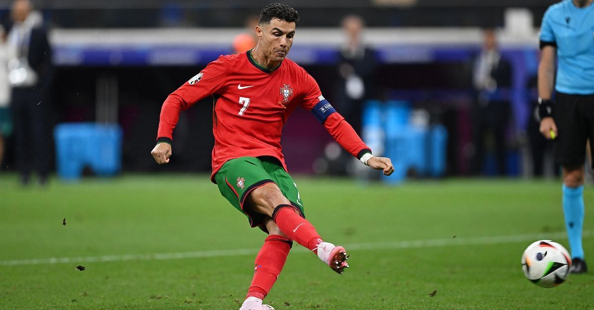 Cristiano Ronaldo against Slovenia (image via Getty)