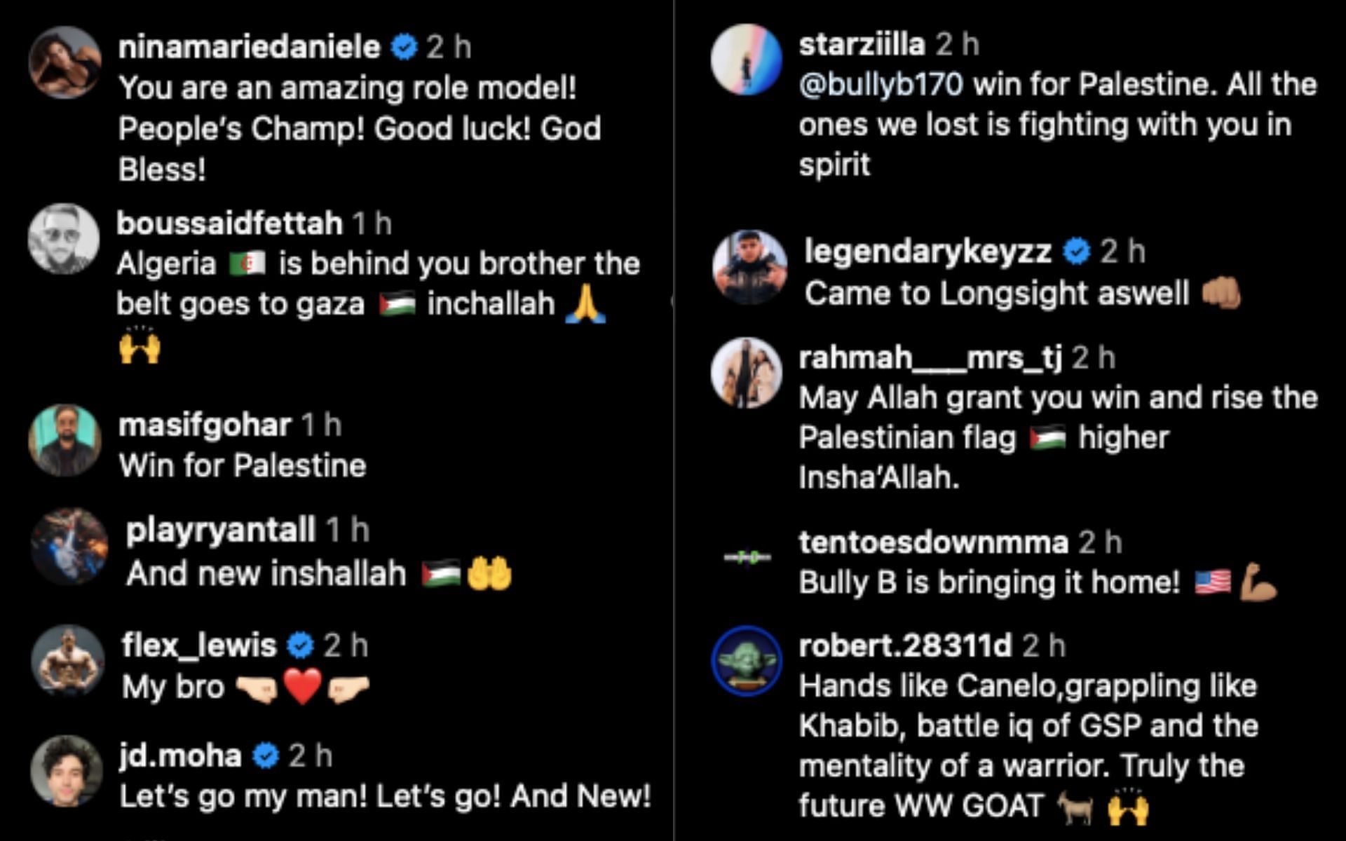 Screenshots from @bullyb170 on Instagram