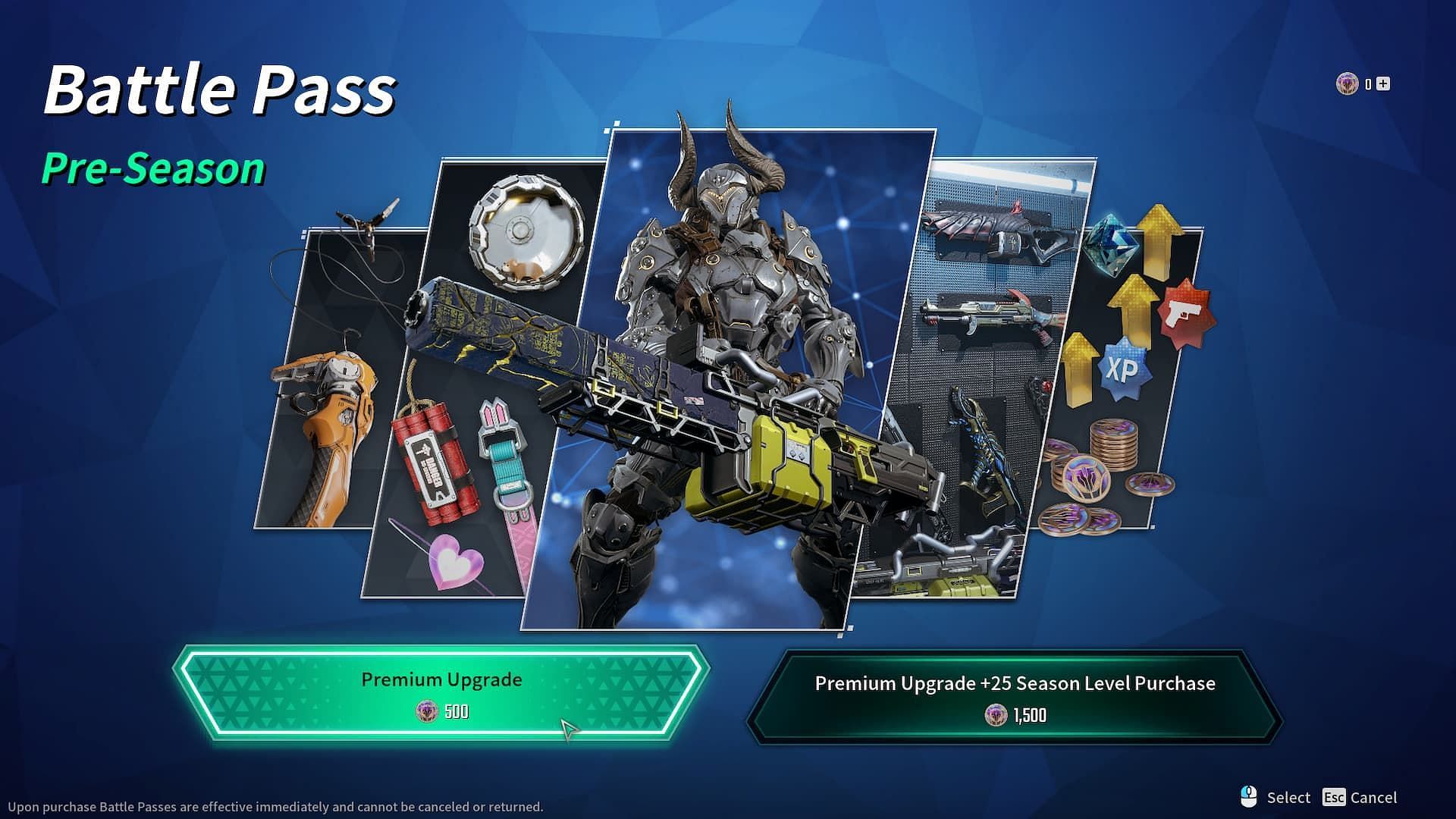 You can upgrade your Battle Pass to Premium with 500 Caliber (Image via Nexon)