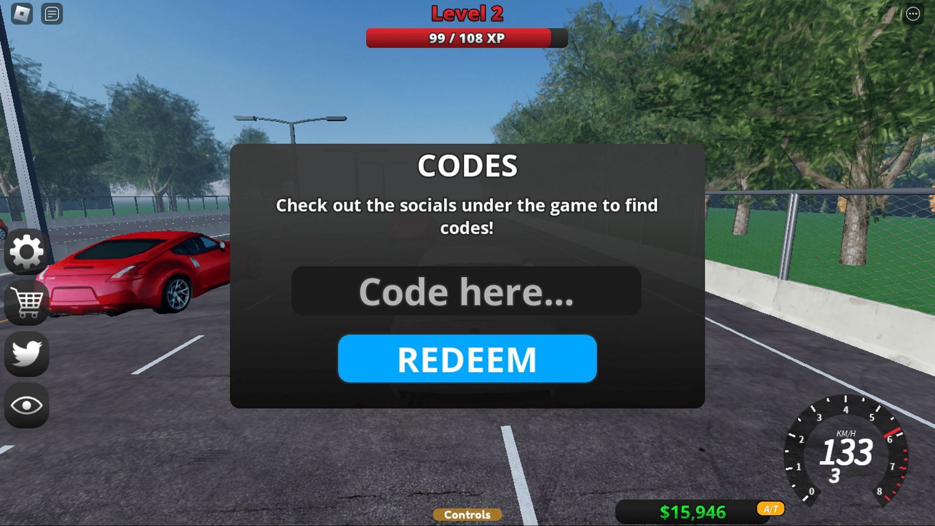 Redeem codes in Highway Legends (Image via Roblox)