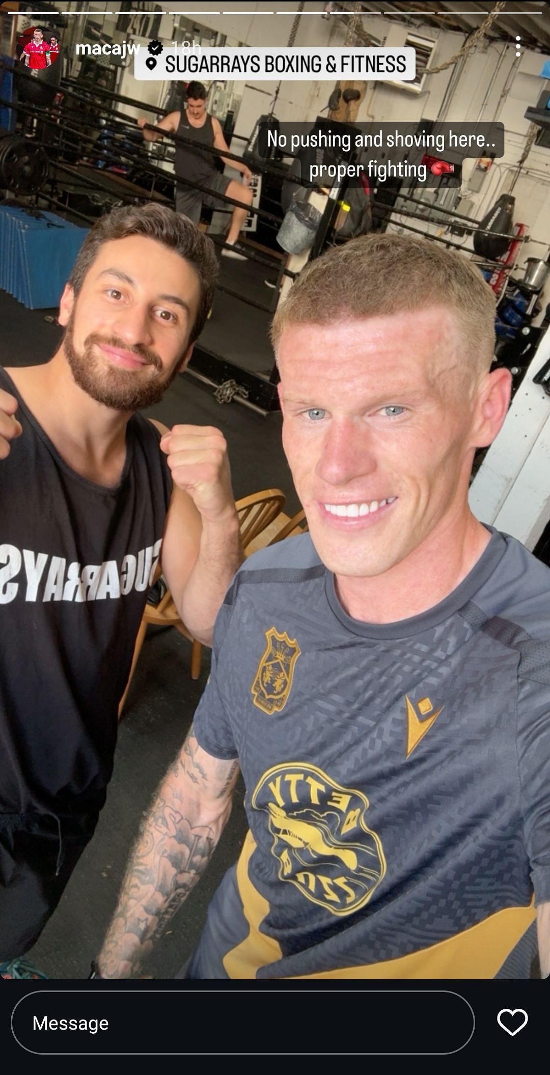 James McClean was spotted in a boxing gym after the game against Chelsea