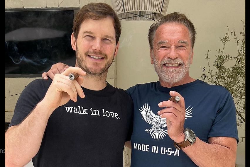 Chris Pratt and Arnold Schwarzenegger