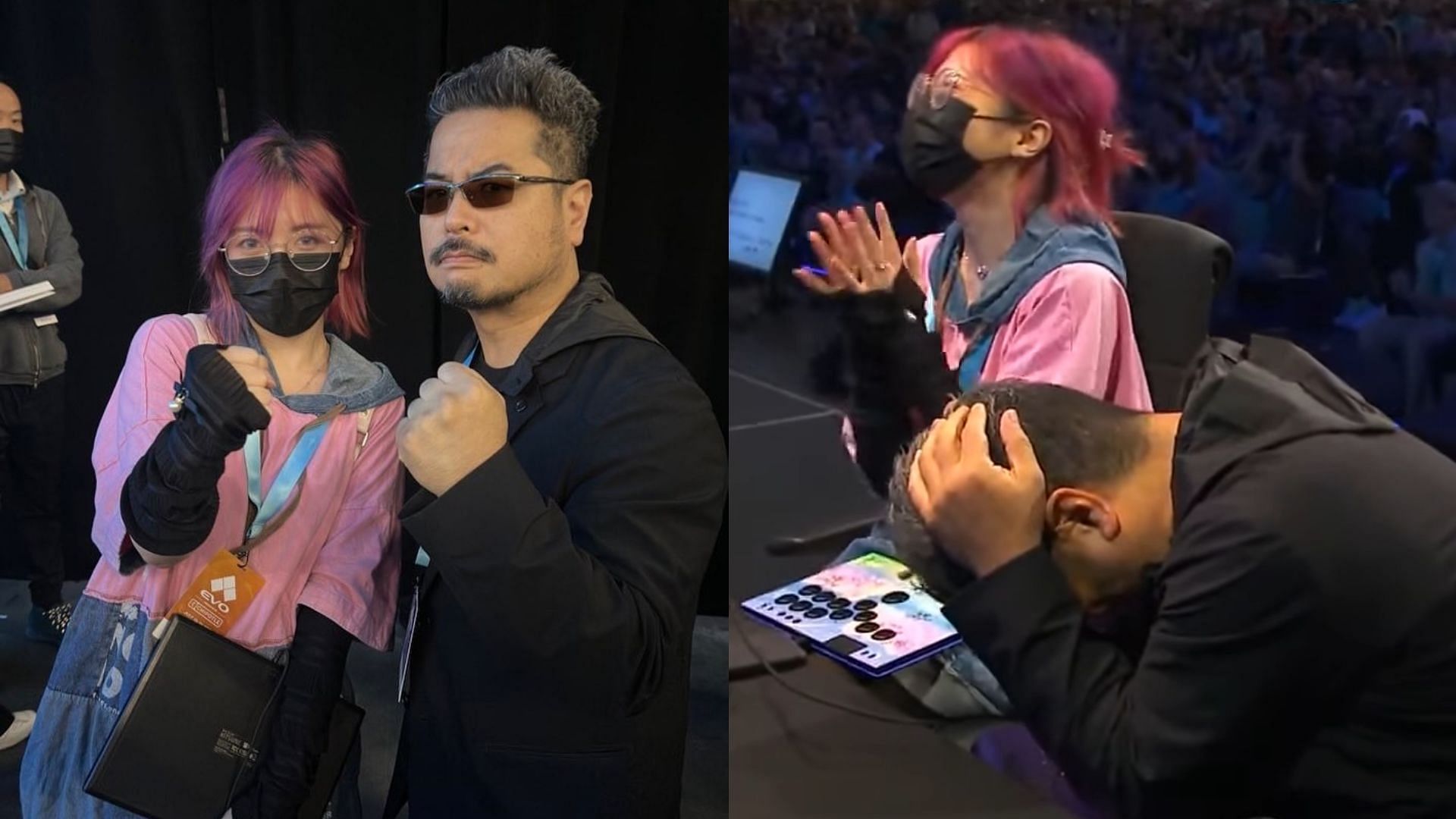 LilyPichu defeated Katsuhiro Harada in Tekken 8 during Evo 2024 (Image via Evo Events/YouTube and lilypichu/Instagram) 