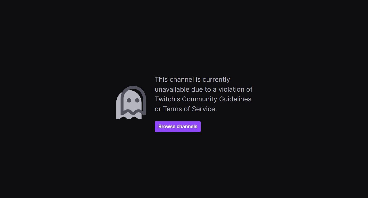 The second Twitch channel is currently unavailable (Image via @offmepordecurb/Twitch)