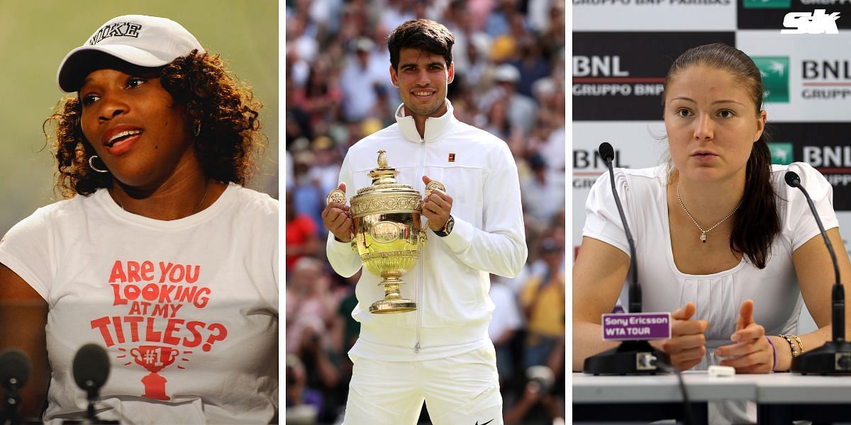 (L-R) Serena Williams, Carlos Alcaraz, Dinara Safina (Source: GETTY)