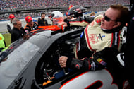 NASCAR Cup Series car owner Richard Childress climbs into the car of his late driver Dale Earnhardt Sr. (3) to pace the field prior to the 1000Bulbs.com 500 at Talladega Superspeedway. Mandatory Credit: Jasen Vinlove-USA TODAY Sports