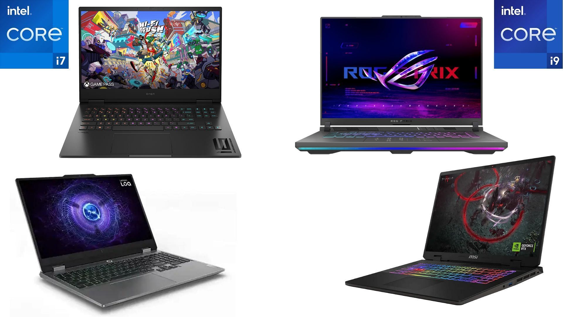 The i7-14700HX offers a much better value for money with its laptops (Image via Asus, MSI, HP, Lenovo)