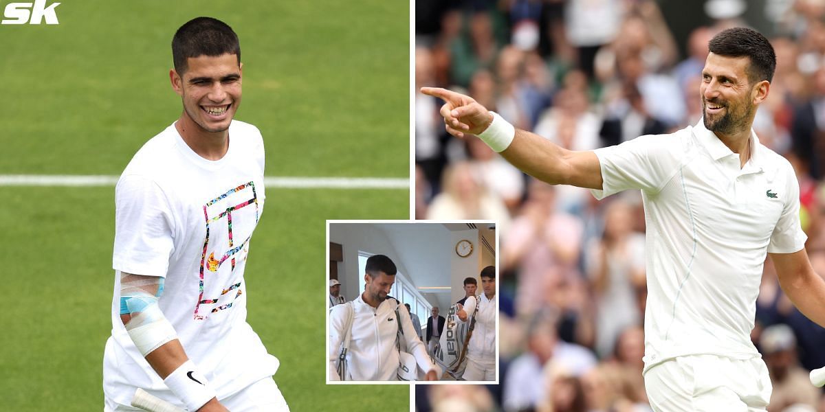 Carlos Alcaraz(L), Novak Djokovic (Source: GETTY, X/Wimbledon)