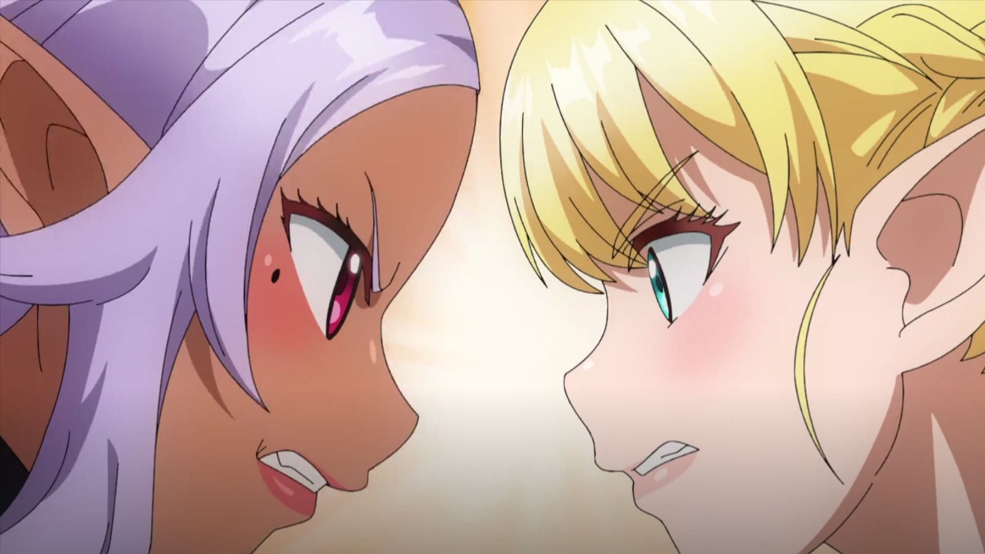 Kuroeda and Elfuda fighting in Plus-Sized Elf episode 2 (Image via Elias)