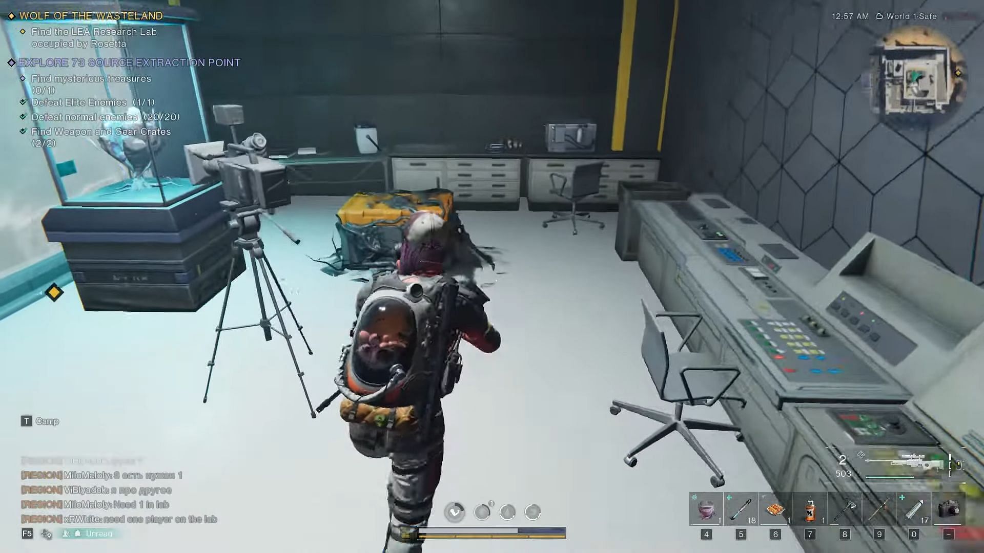 Look for weapon and gear crates in the location (Image via Starry Studio)