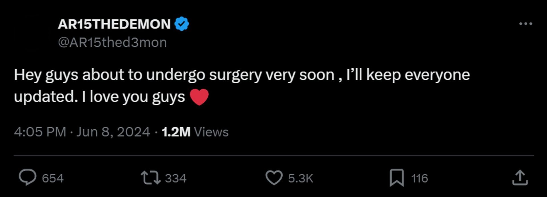 Adin Ross speaks about having surgery (Image via X)