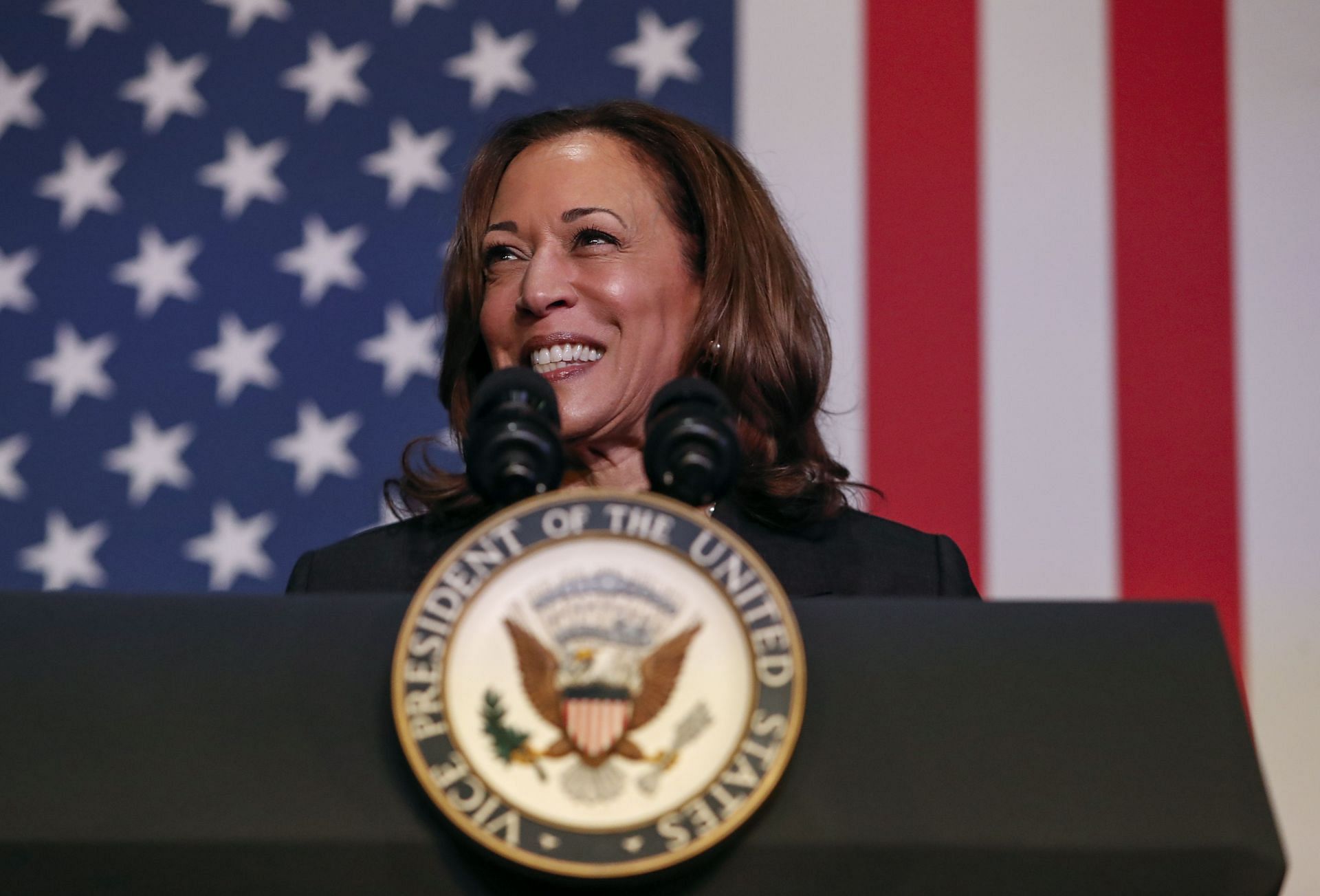 Vice President Harris Holds Campaign Event In Kalamazoo, Michigan - Source: Getty