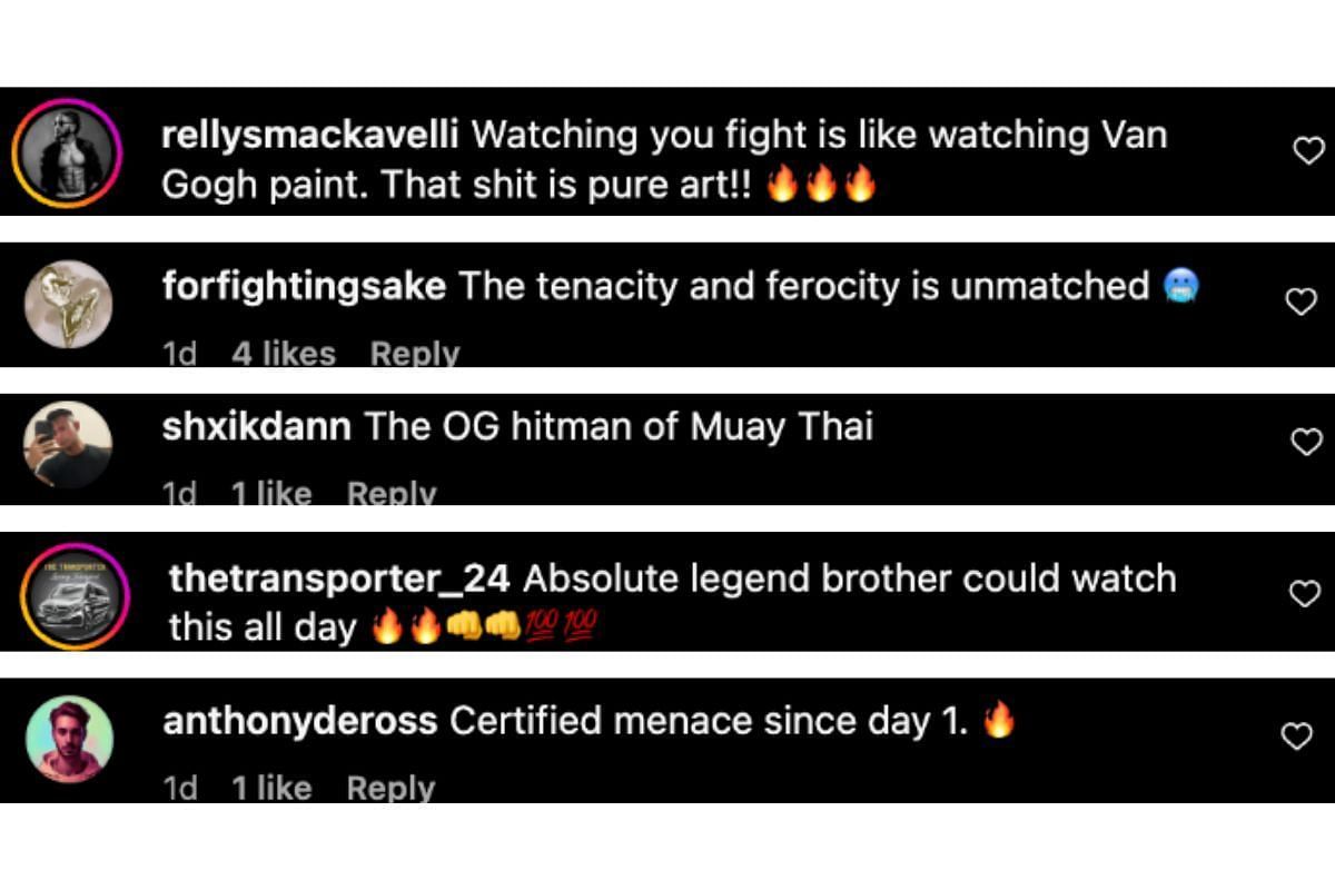 Screenshot of fans&#039; comments