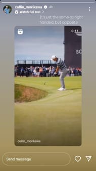 Collin Morikawa at the Genesis Scottish Open ( via Collin Morikawa's Instagram story)