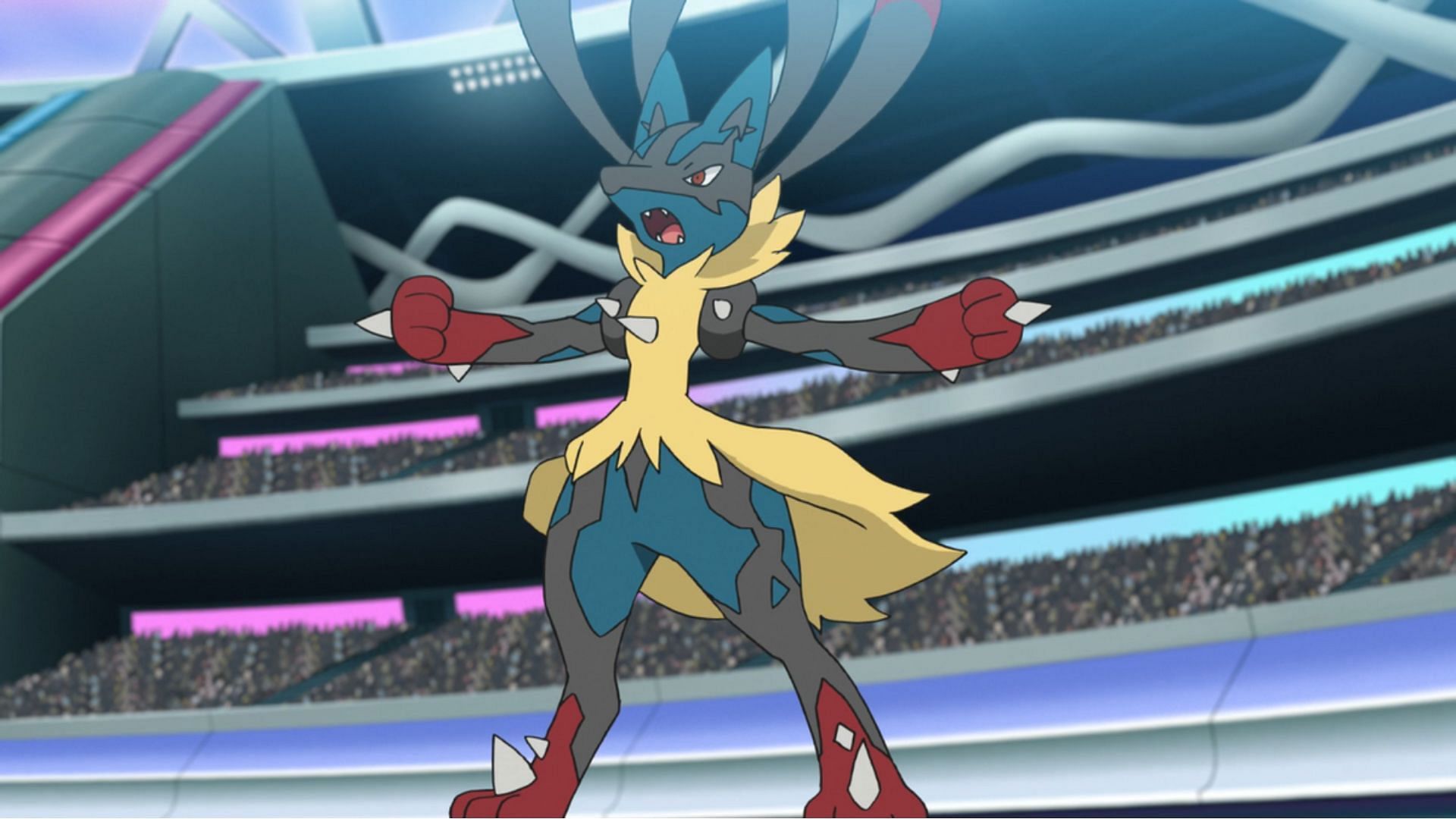 Mega Lucario in the anime (Image via TPC)