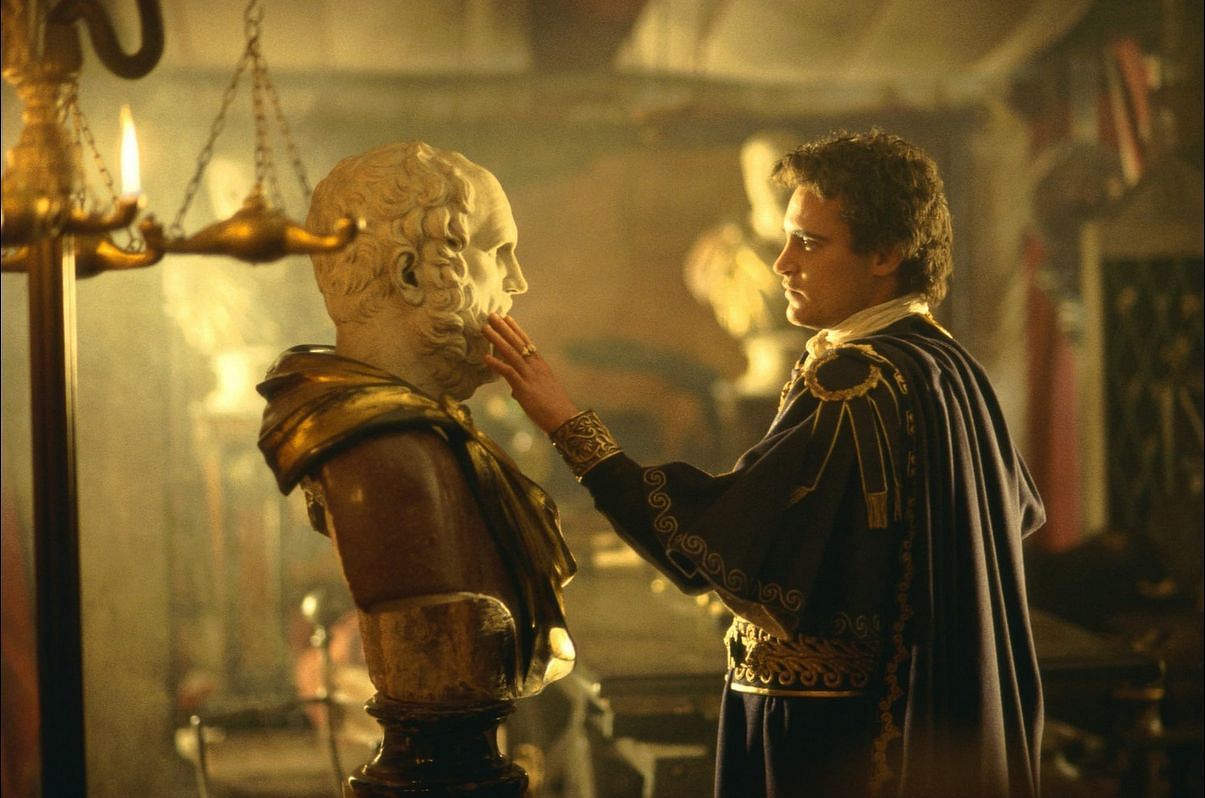 Joaquin Phoenix played the evil tyrant, Commodus. (Image via Universal Pictures)