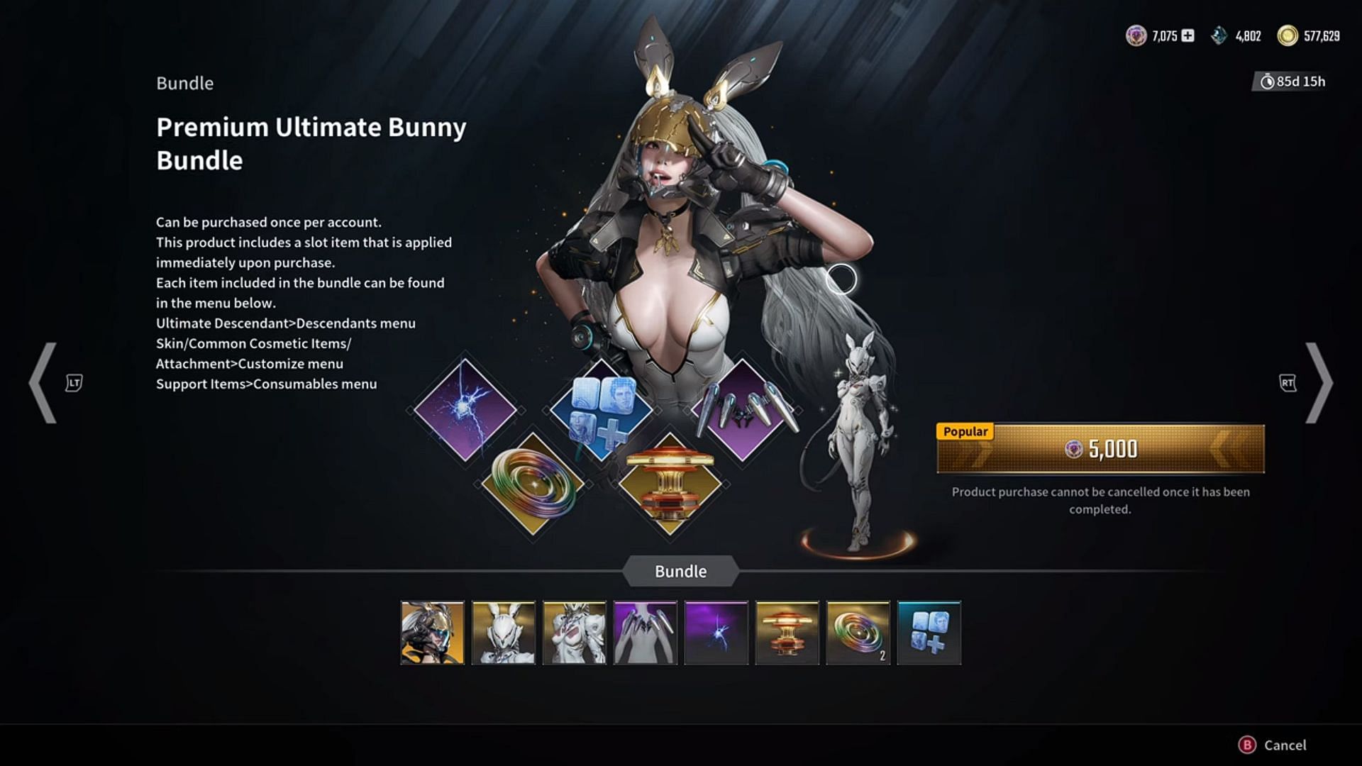 Buying Ult Bunny Bundle (Image via NEXON)