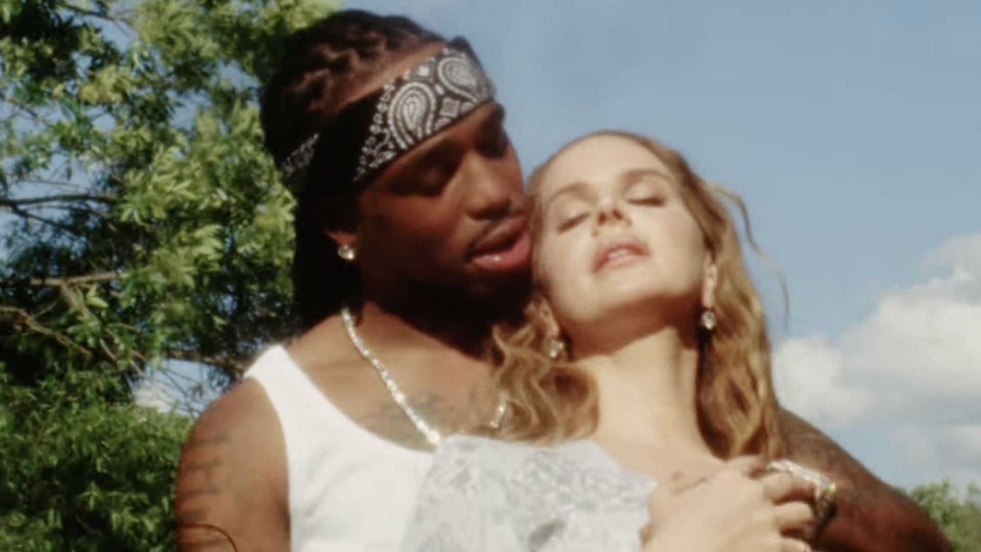 Quavo and Lana Del Rey in the music video for &#039;Tough&#039; (Image via YouTube/@quavohuncho5077)