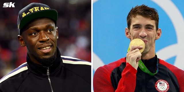 Usain Bolt picks Michael Phelps in his soccer lineup. PHOTO: Both from Getty