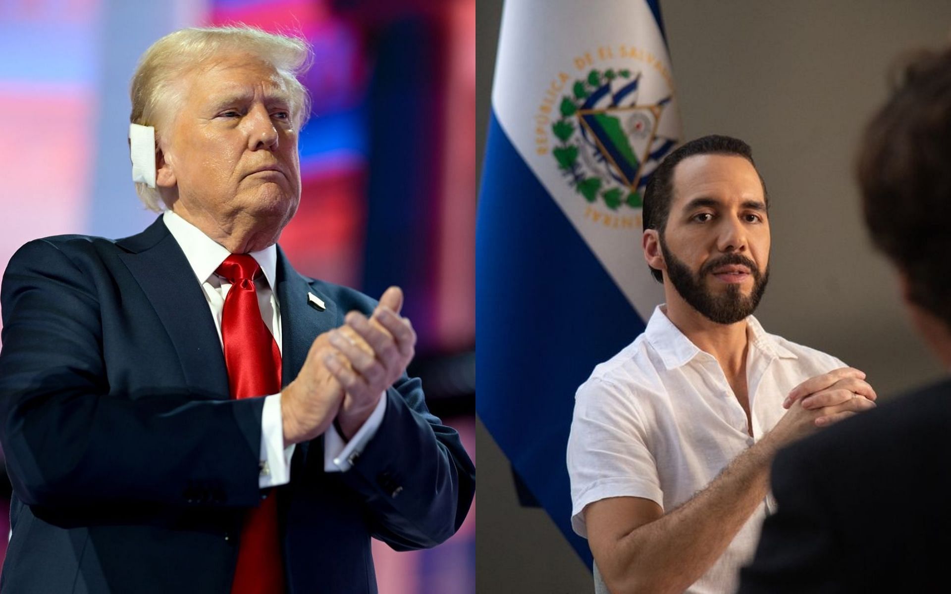 Donald Trump (left) claims El Salvador