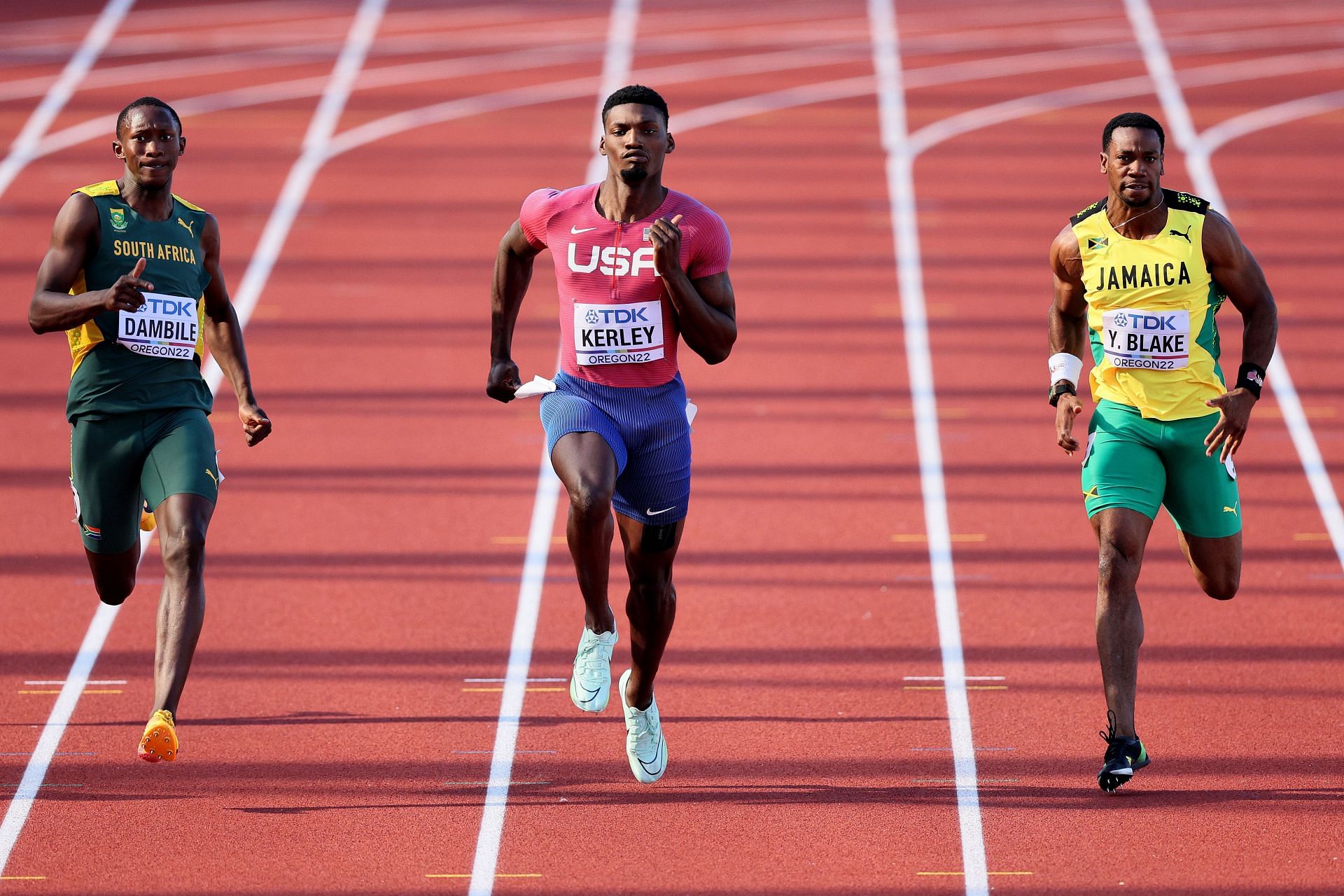 World Athletics Championships Oregon22 - Yohan Blake (L) in action (Photo-Getty)