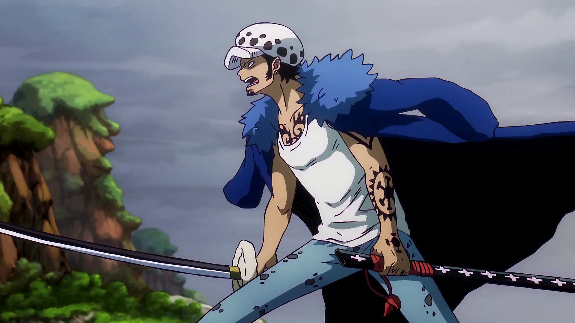 Law wielding Kikoku in One Piece (Image via Toei Animation)