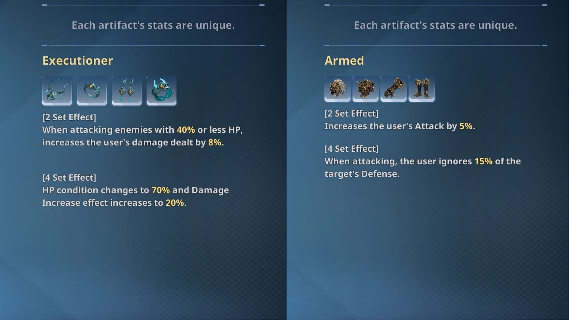 Best artifacts for Park Beom Shik. (Image via Netmarble)