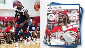 WATCH: LeBron James celebrates touchdown with the iconic "silencer" move while playing as Ohio State in EA Sports College Football 25