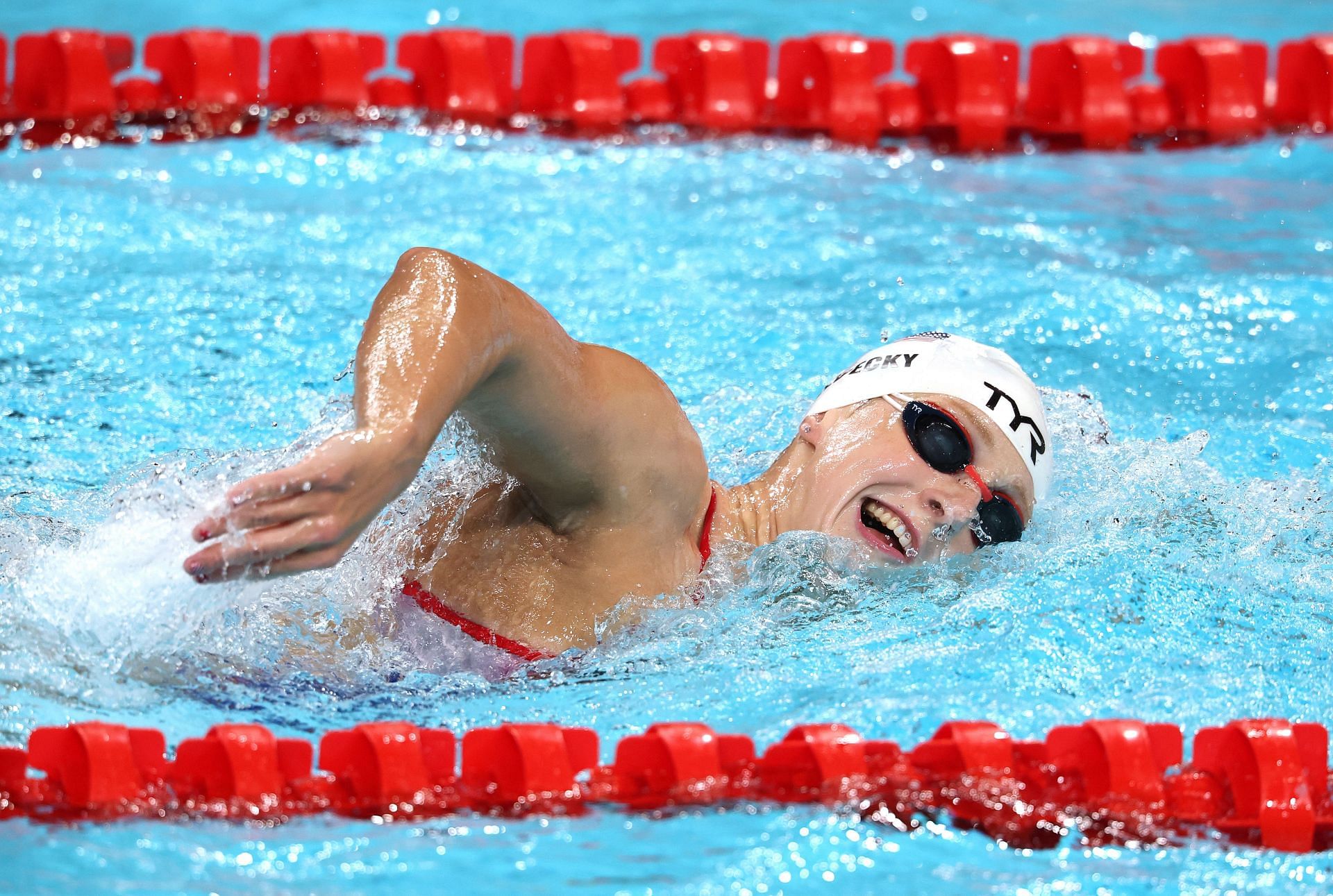 Katie Ledecky holds three individual Olympic records (Image Source: Getty)