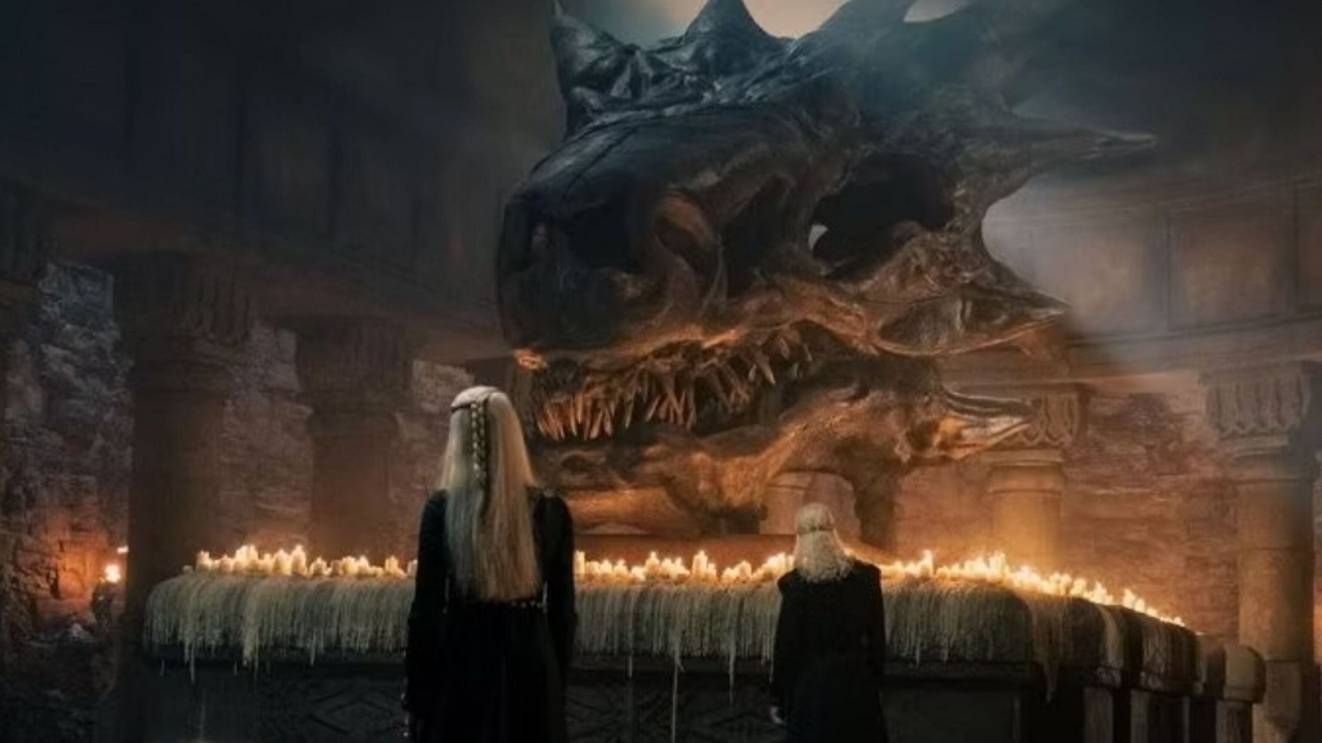 Balerion&#039;s skull under Red Keep (image via HBO)