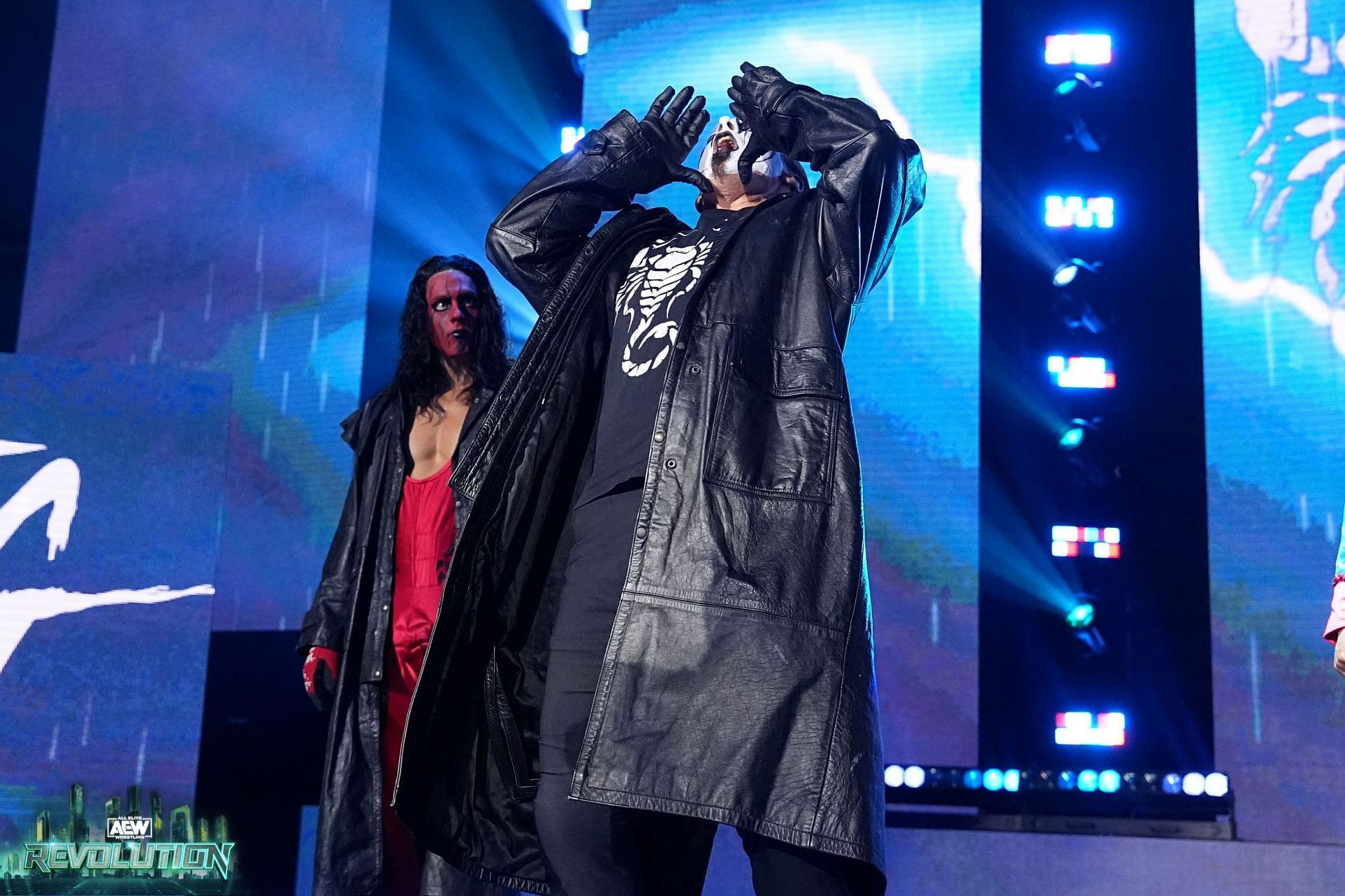 Sting&#039;s entrance before his retirement match at AEW Revolution. [Image via AEW website]