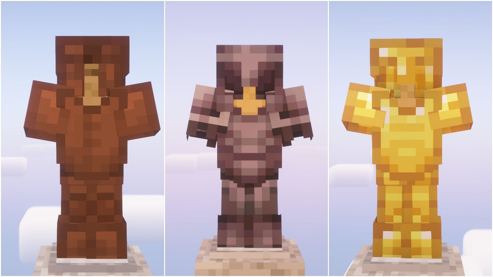 Minecraft has many kinds of armor sets (Image via Mojang Studios)