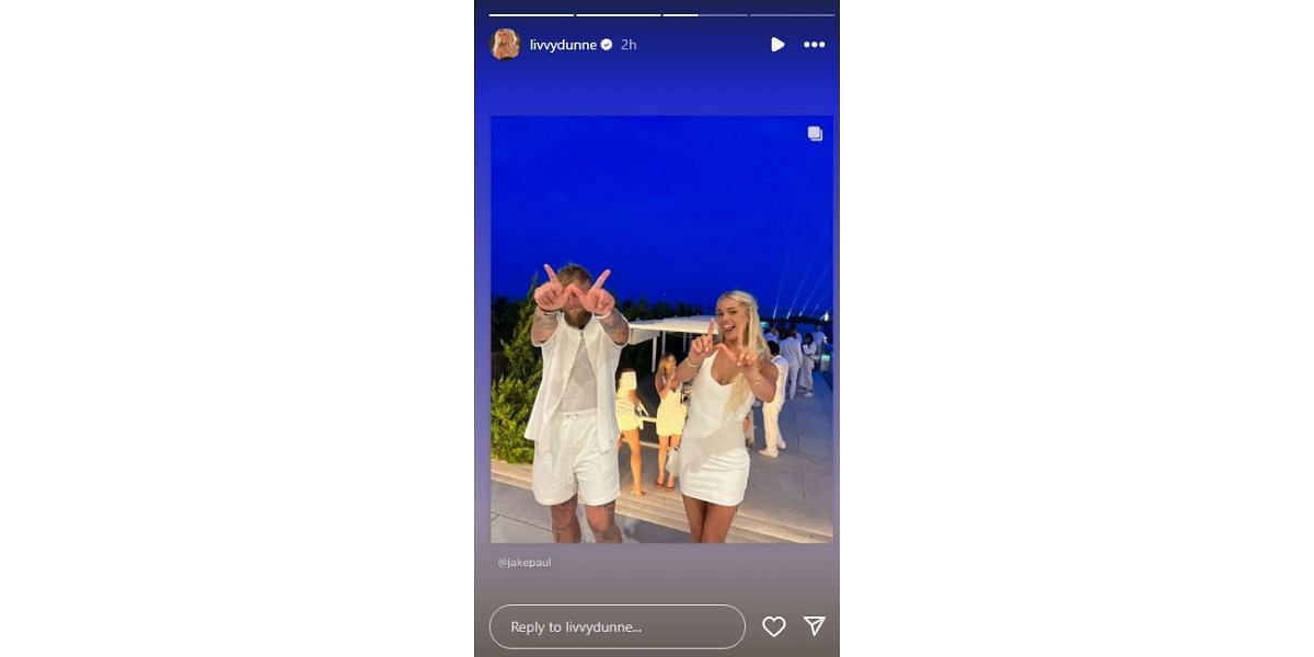 Livvy Dunne with Jake Paul at The All-White Party 2024 (Image Credit: @livvydunne / Instagram)