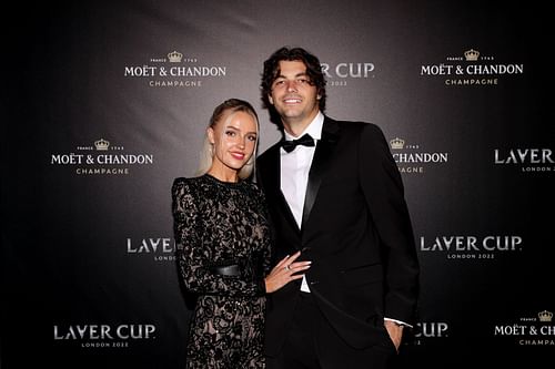 Taylor Fritz with girlfriend Morgan Riddle (Source: Getty)