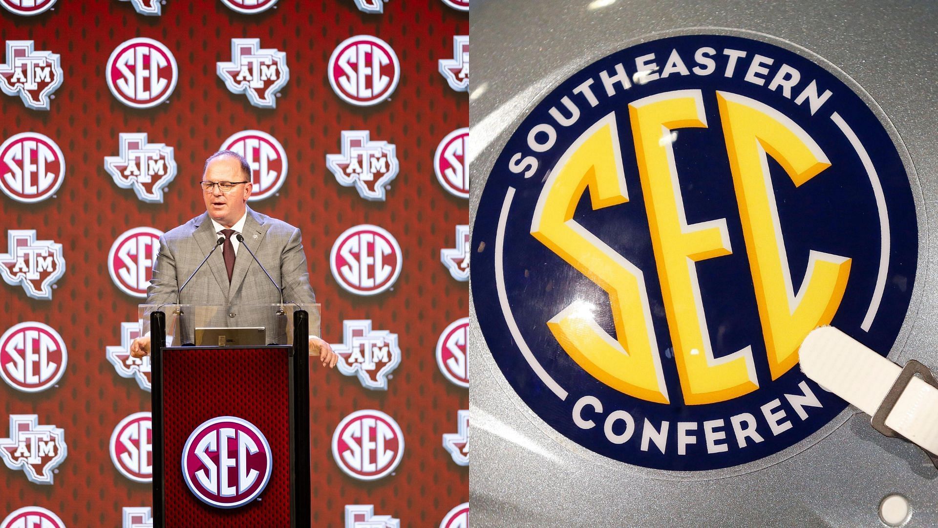 Texas A&amp;M head coach Mike Elko spoke at SEC Media Days 2024 on Thursday