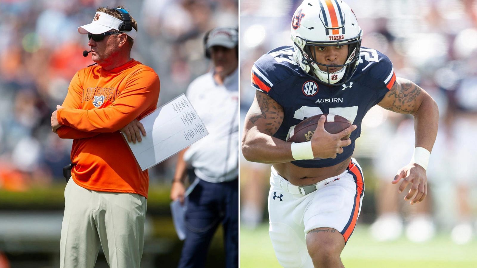 Auburn coach Hugh Freeze will lean on RB Jarquez Hunter in 2024 (Photo credits: IMAGN)