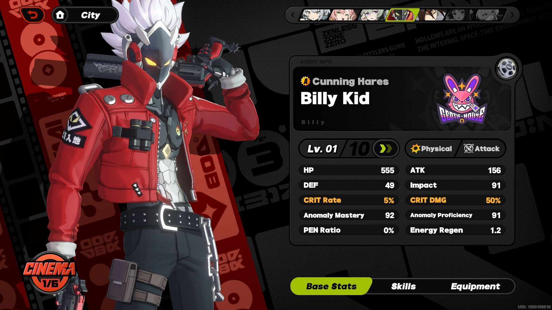 Billy Kid stats (Image via HoYoverse)