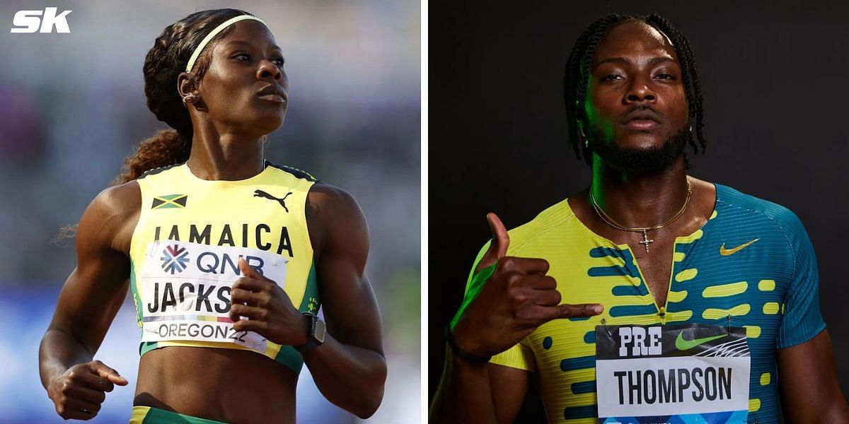 Shericka Jackson and Kishane Thompson are two top Jamaican athletes to watch out for at Paris Olympics. PHOTO: Getty (L), Instagram Kishane Thompson (R)