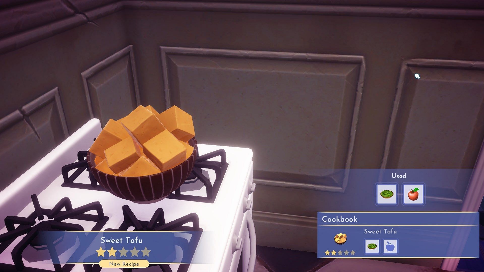 You only need two ingredients to make Sweet Tofu (Image via Gameloft)