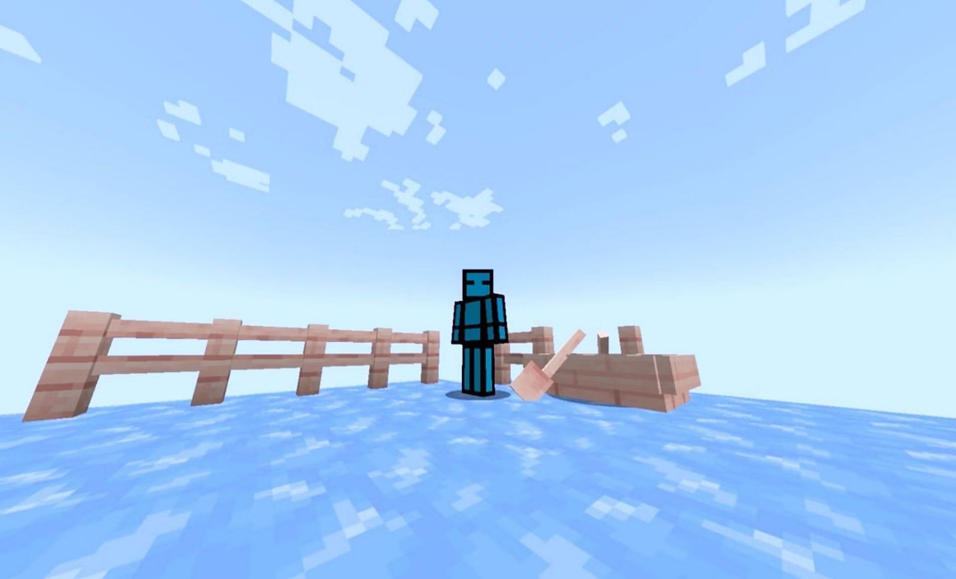 Using the boat on an ice track (Image via Reddit/SquareFinder/Mojang Studios)